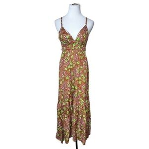 A.L.C. Rhodes Dress in Bronze Tone/ Green Kick Multi